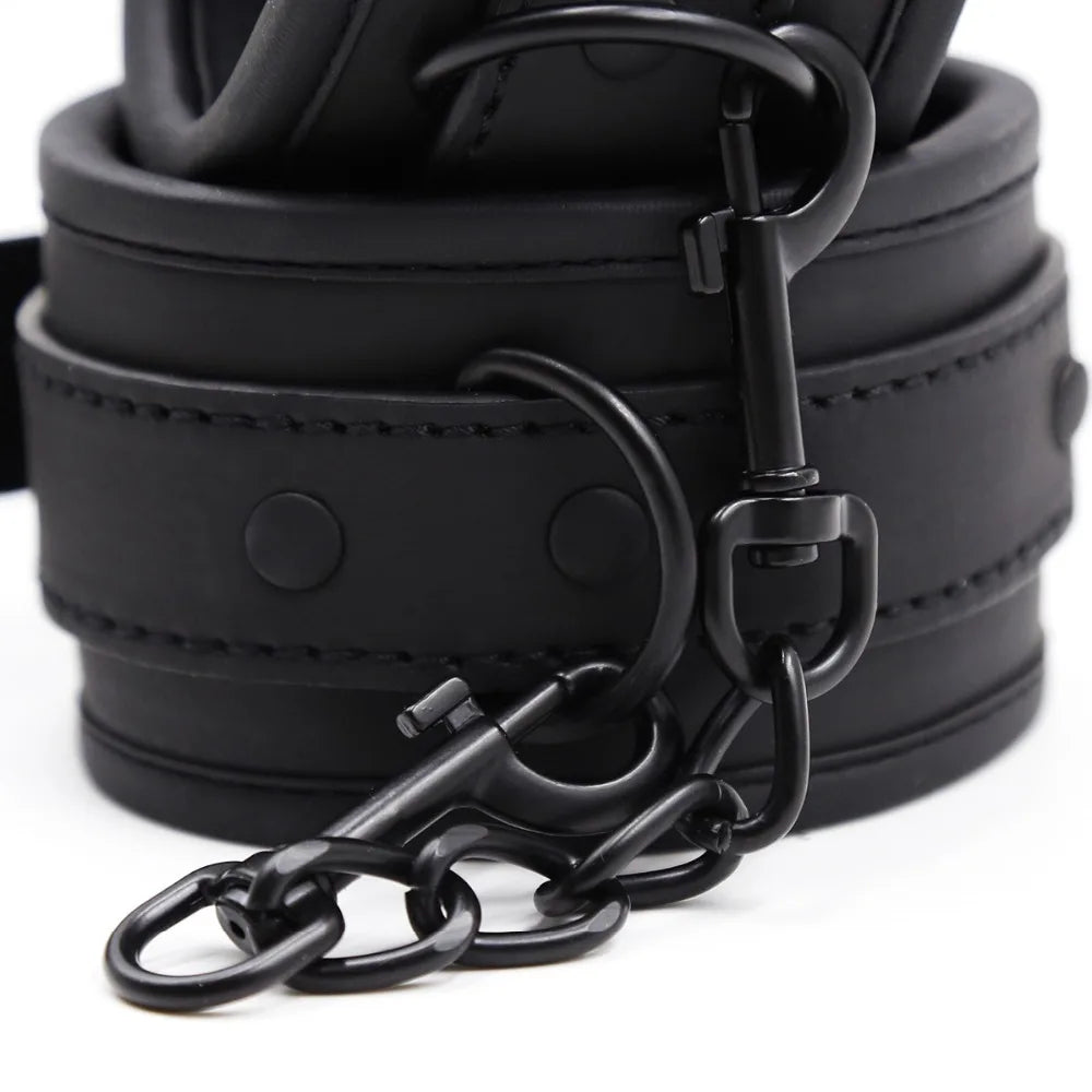 Thierry Adjustable Erotic PU Leather Handcuffs