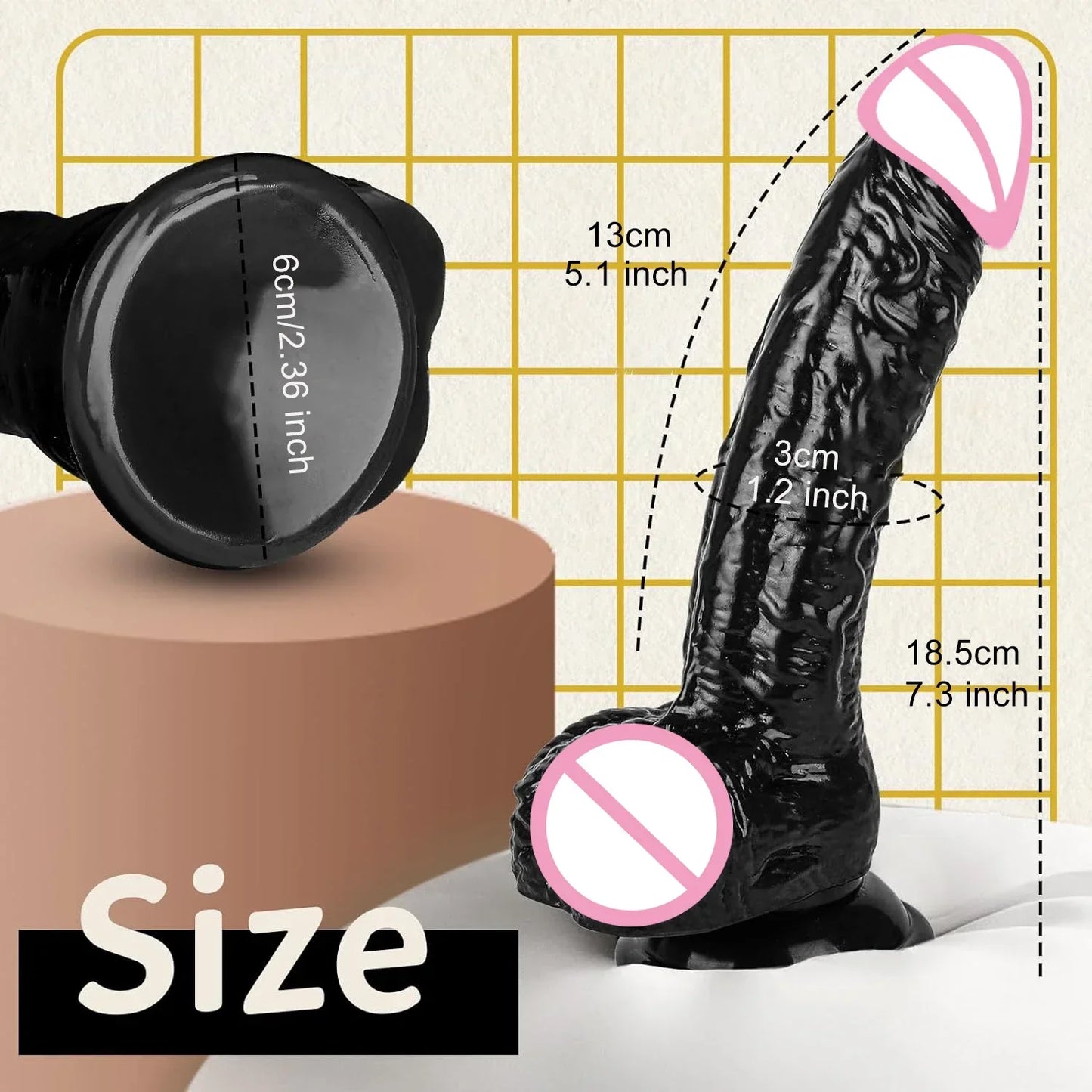 7 Inch Black Dildo