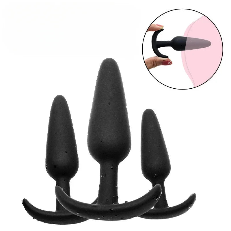 3 Sizes 100% Soft Silicone Adult Plug