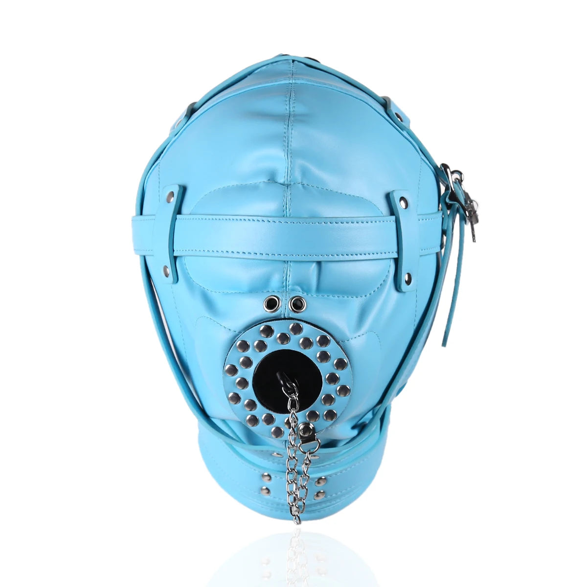 PU Leather Lockable Hood Mask