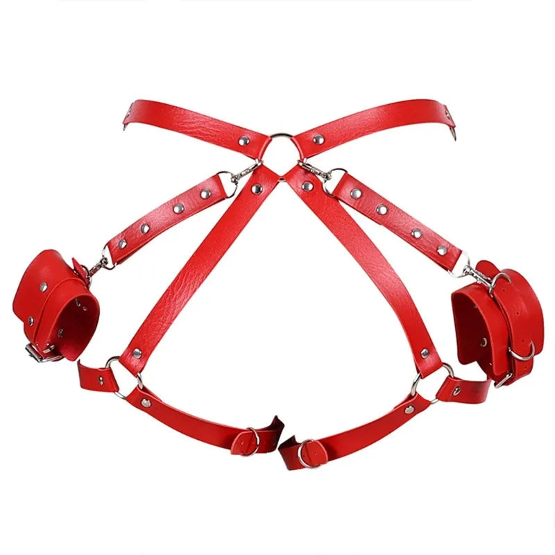 PU Leather Body Harness Cuffs